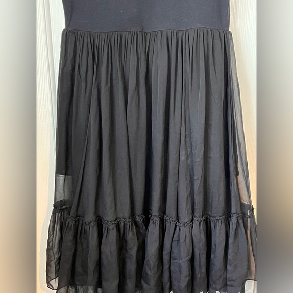 DKNY Black Silk and Cotton Dress Size Large - Picture 5 of 8